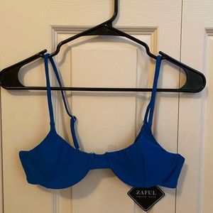 NWT Zaful Blue Underwire Bikini Top
